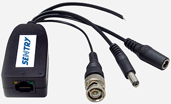 Passive Video Balun, Power Connector & Data, UTP Balun